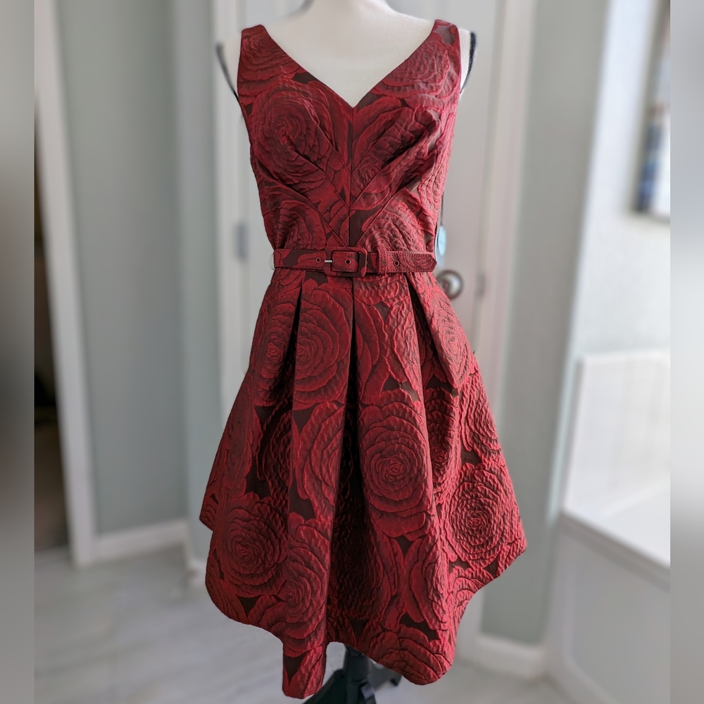 NWT Eva Franco Modcloth Red Roses Cocktail Dress